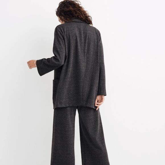 MADEWELL Oversized Knit Blazer in Glen Plaid Gray Sz M {3K31} - Picture 2 of 7